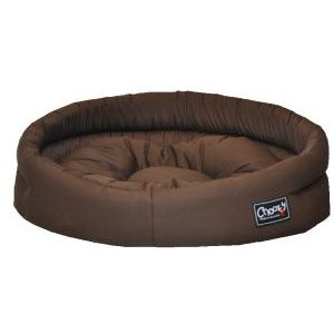 washable dog bed in dark brown