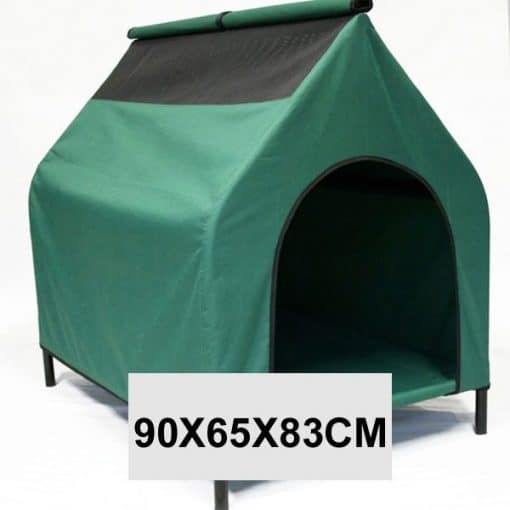 size of elevated dog house in green
