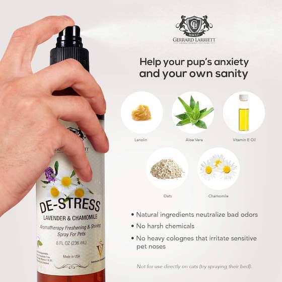 Aromatherapy dog de-stress spray